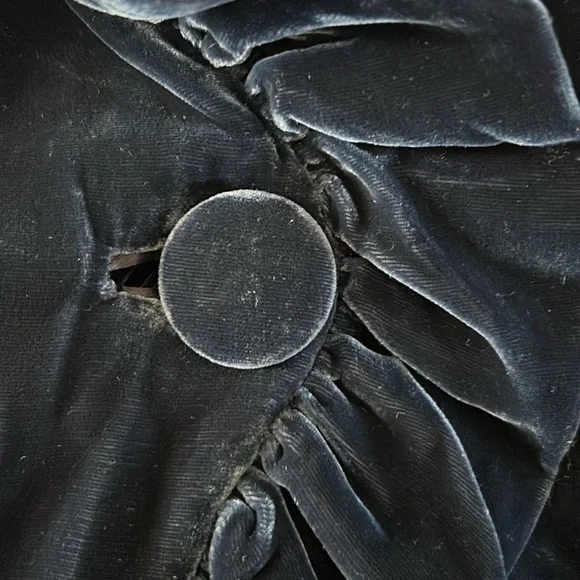 Velvet Ruffle Blazer in Deep Blue NWT - Picture 3 of 4